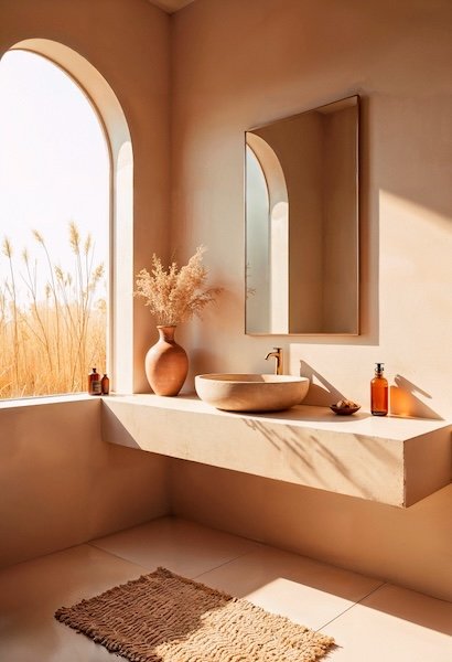 salle de bains terracotta